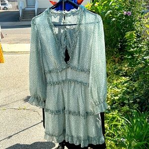 Sage colored airy summer dress